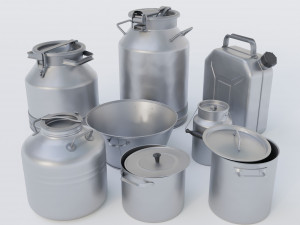 Metal containers 3D Model