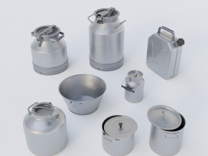 Metal containers 3D Model