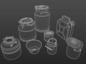Metal containers 3D Model