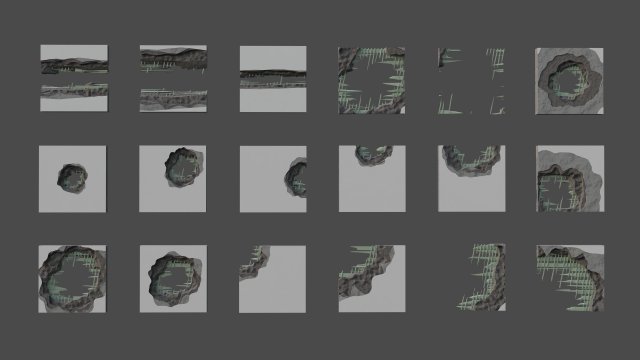 Holes in the wall Model 3D .c4d .max .obj .3ds .fbx .stl .blend 