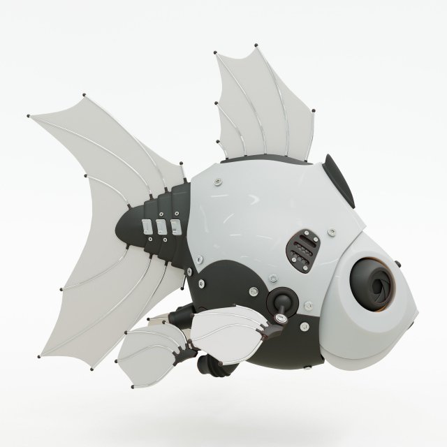 Robot Fish 3D Model .c4d .max .obj .3ds .fbx .lwo .lw .lws