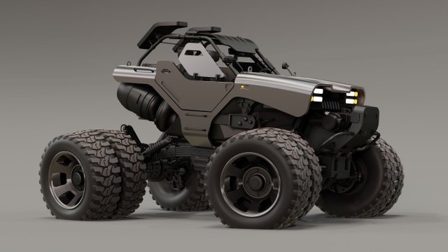 Monster Truck 3D Model .c4d .max .obj .3ds .fbx .stl .blend 