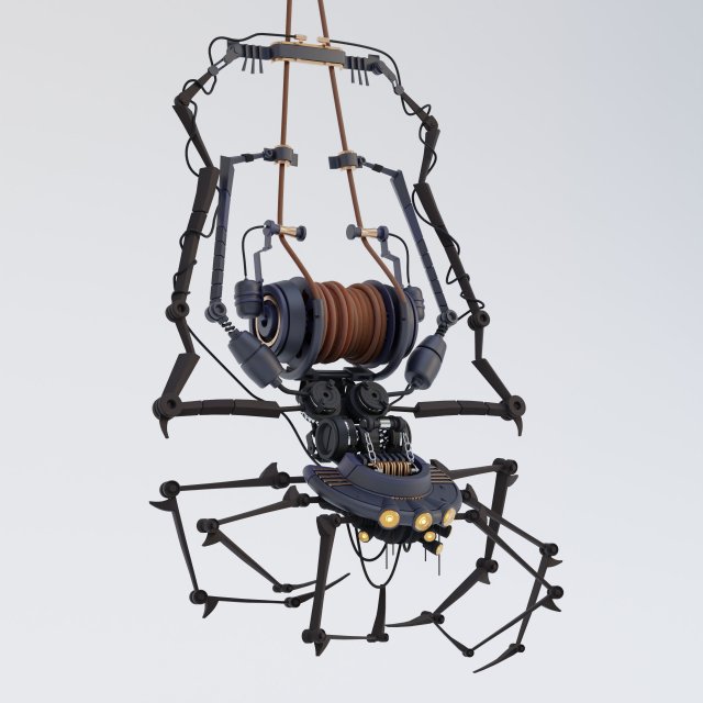 Spider on a rope 3D मॉडल .c4d .max .obj .3ds .fbx .stl .blend 