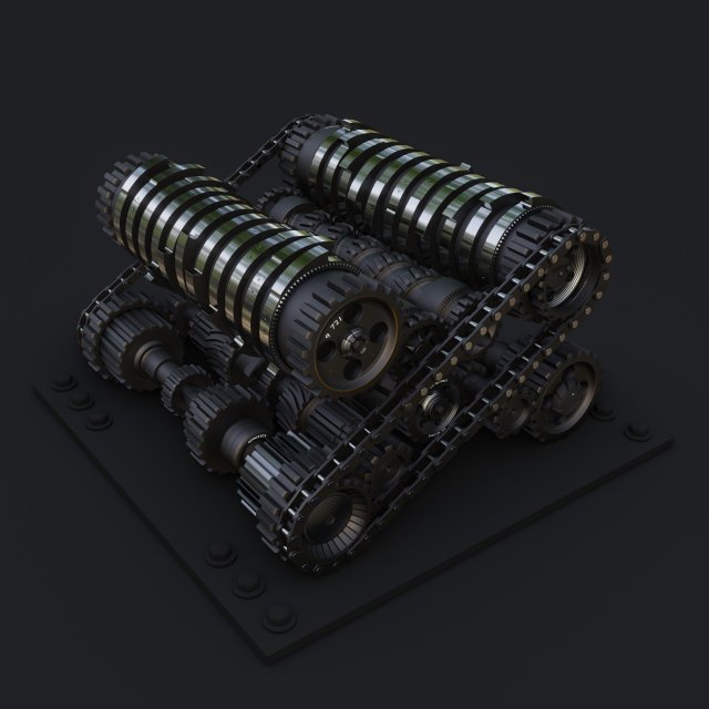 Schrader mechanism 3Dモデル .c4d .max .obj .3ds .fbx .stl .blend 