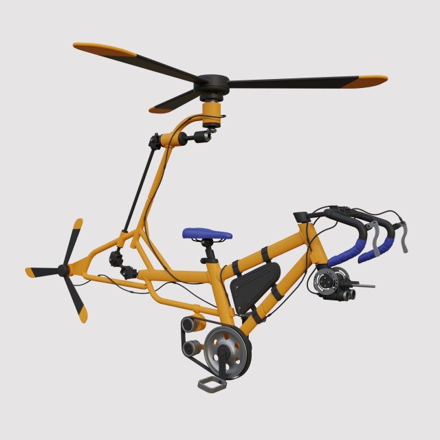 Bicyclecopter 3D Model .c4d .max .obj .3ds .fbx .lwo .lw .lws