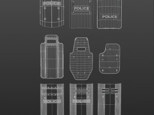 Police Shield 3D Модель