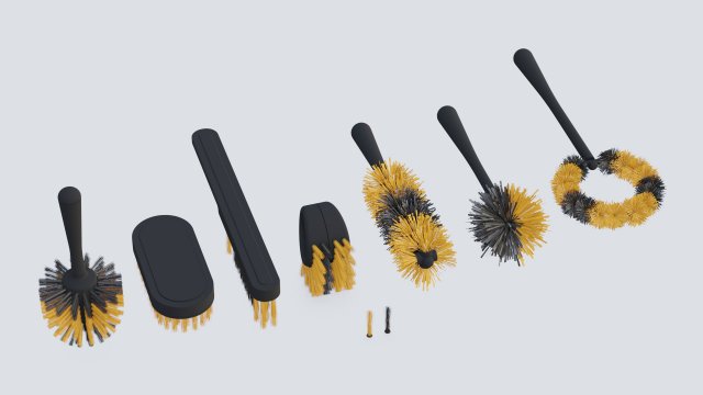 Cleaning brushes 3D Model .c4d .max .obj .3ds .fbx .stl .blend 