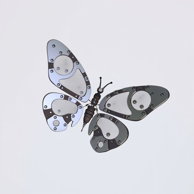 Butterfly 3D Model .c4d .max .obj .3ds .fbx .lwo .lw .lws