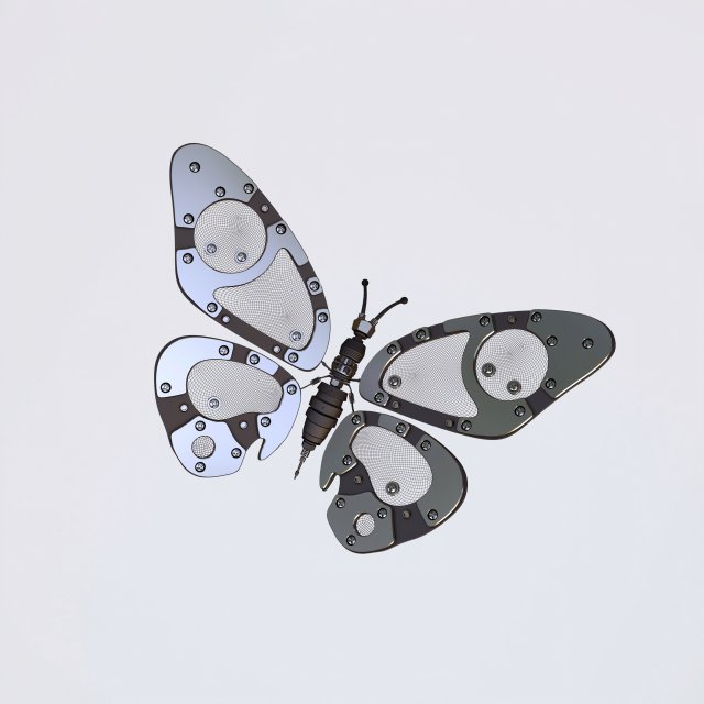 Butterfly 3D-Modell .c4d .max .obj .3ds .fbx .stl .blend 