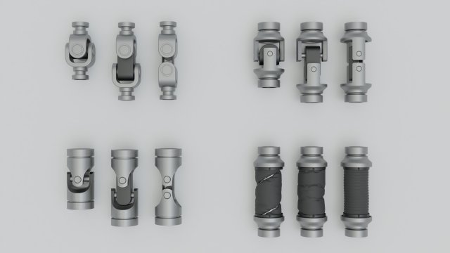 Cardan elements 3D Model .c4d .max .obj .3ds .fbx .stl .blend 