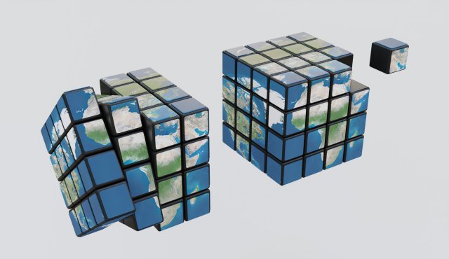 Rubiks cube 3D मॉडल .c4d .max .obj .3ds .fbx .stl .blend 