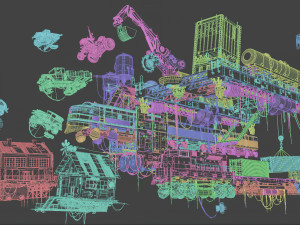 Retro cyber punk 3D मॉडल