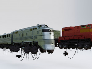 Levitating trains 3D Model
