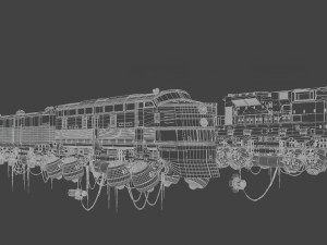 Levitating trains Model 3D