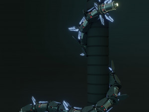 Snake Robot Rigged Model 3D