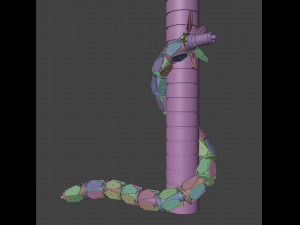 Snake Robot Rigged Model 3D