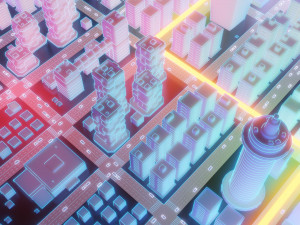 Hologram of the city 3D मॉडल