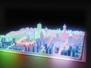 Hologram of the city 3D मॉडल