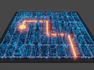 Hologram of the city 3D मॉडल