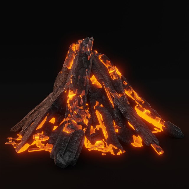 Coals animation 3D Model .c4d .max .obj .3ds .fbx .stl .blend 