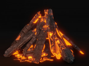 Coals animation 3D Model