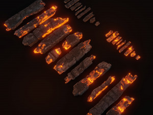 Coals animation 3D Model