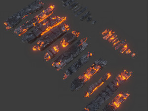 Coals animation 3D Model