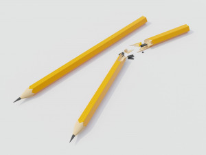 Broken Pencil Model 3D