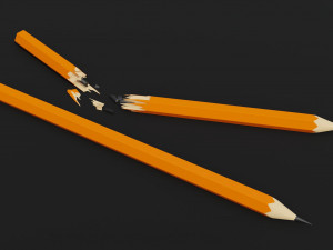 Broken Pencil Model 3D