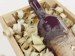 A bottle in shavings 3D मॉडल