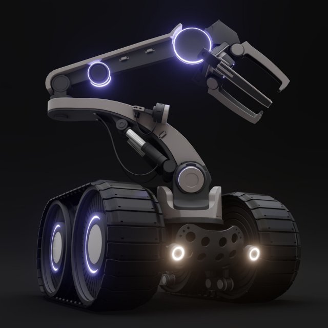 Manipulator on the tracks 3D-Modell .c4d .max .obj .3ds .fbx .stl .blend 