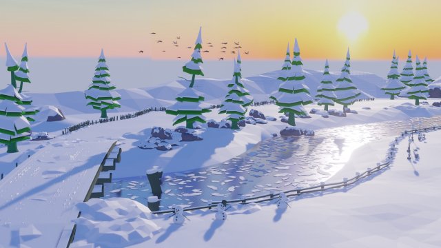 Low Poly Track 3D Model .c4d .max .obj .3ds .fbx .stl .blend 