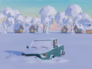 Low Poly Track 3D Model