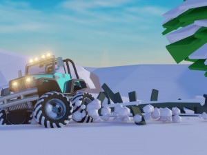 Low Poly Track 3D Model