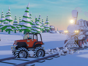 Low Poly Track 3D Model