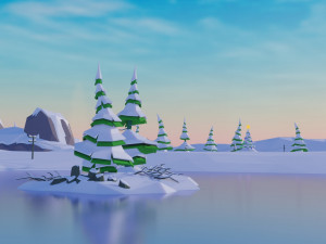 Low Poly Track 3D Model