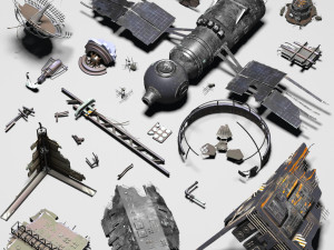 Space debris 3D मॉडल
