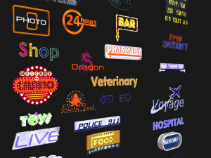 Collection of signage 3D Модель