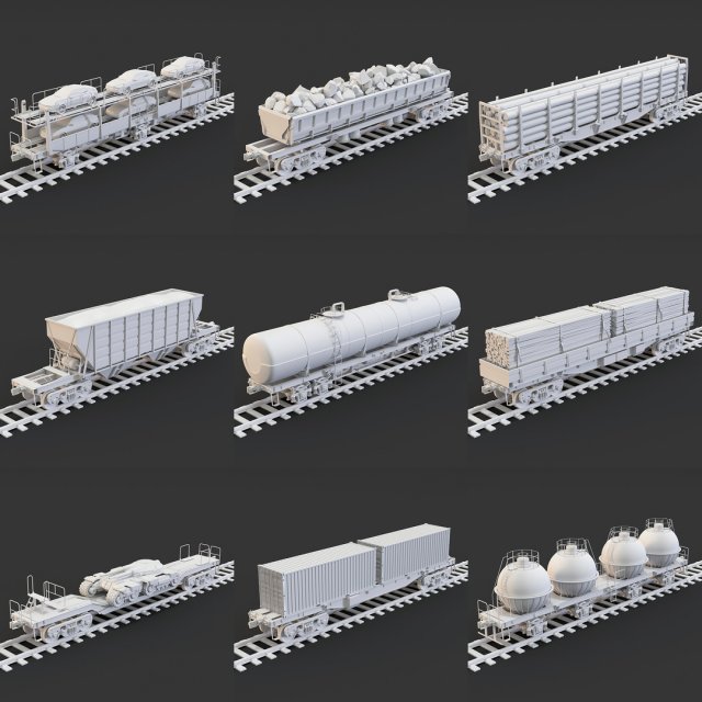 Wagonscollection Modèle 3D .c4d .max .obj .3ds .fbx .stl .blend 