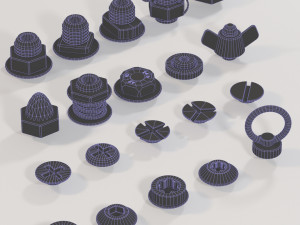 Bolts and nuts Modello 3D