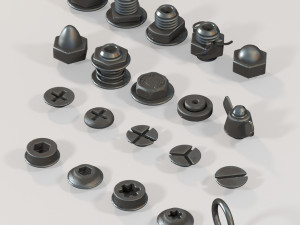 Bolts and nuts Modello 3D