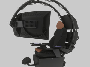 Seat with monitor 3D Model