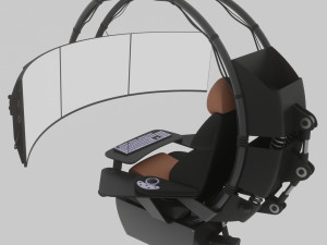 Seat with monitor 3D Model