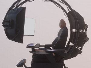 Seat with monitor 3D Model