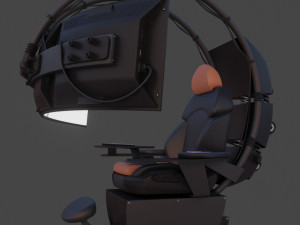 Seat with monitor 3D Model