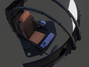 Seat with monitor 3D Model