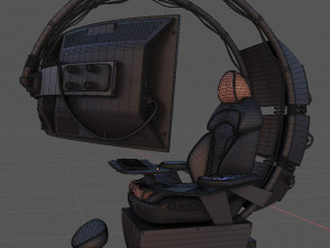 Seat with monitor 3D Model