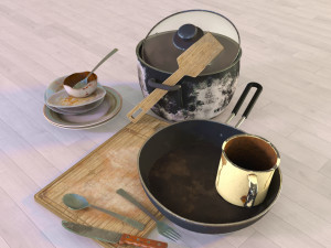 Dishes old 3D 模型