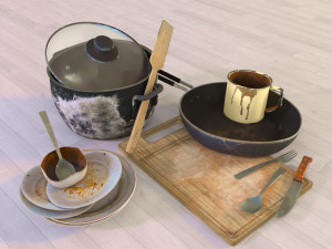 Dishes old 3D 模型