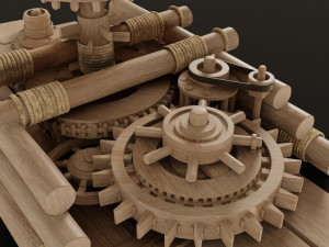 Wood Gears 3D Model